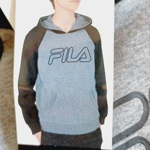 👓 3/$40 NWT! Fila Boys Hoodie - Grey/Black with Logo & front pocket (3717)